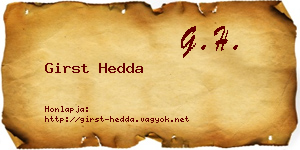Girst Hedda névjegykártya